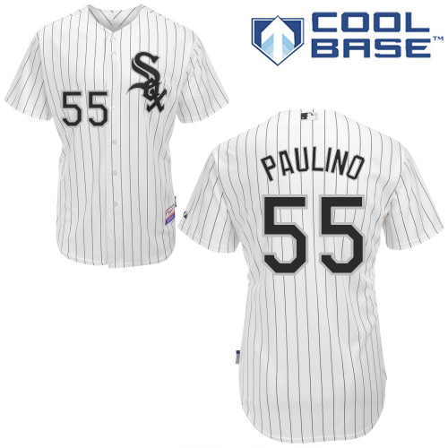 Felipe Paulino #55 MLB Jersey-Chicago White Sox Men's Authentic Home White Cool Base Baseball Jersey